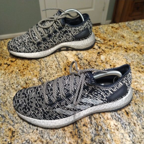 Adidas Pureboost Legend Ink Running Shoes Blue CG2988 Space Dye Men's Sz 7.5 - Picture 4 of 12